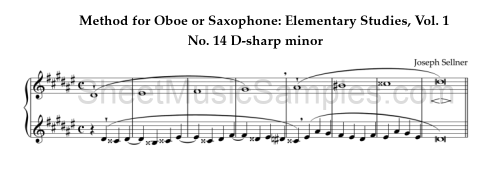 Method for Oboe or Saxophone: Elementary Studies, Vol. 1 - No. 14 D-sharp minor