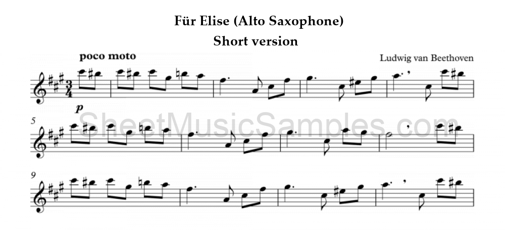 Für Elise (Alto Saxophone) - Short version