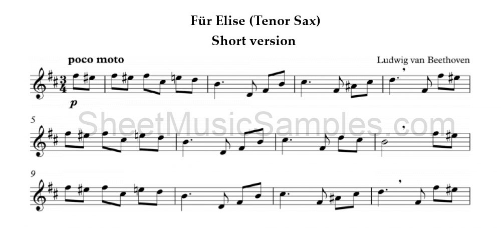 Für Elise (Tenor Sax) - Short version