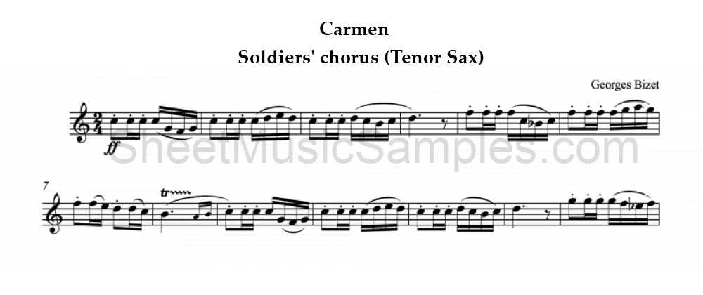 Carmen - Soldiers' chorus (Tenor Sax)