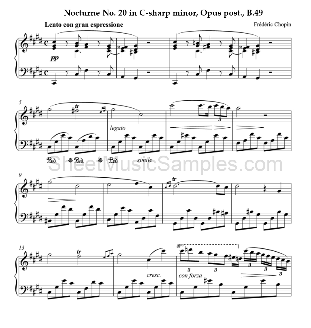 Nocturne No. 20 in C-sharp minor, Opus post., B.49