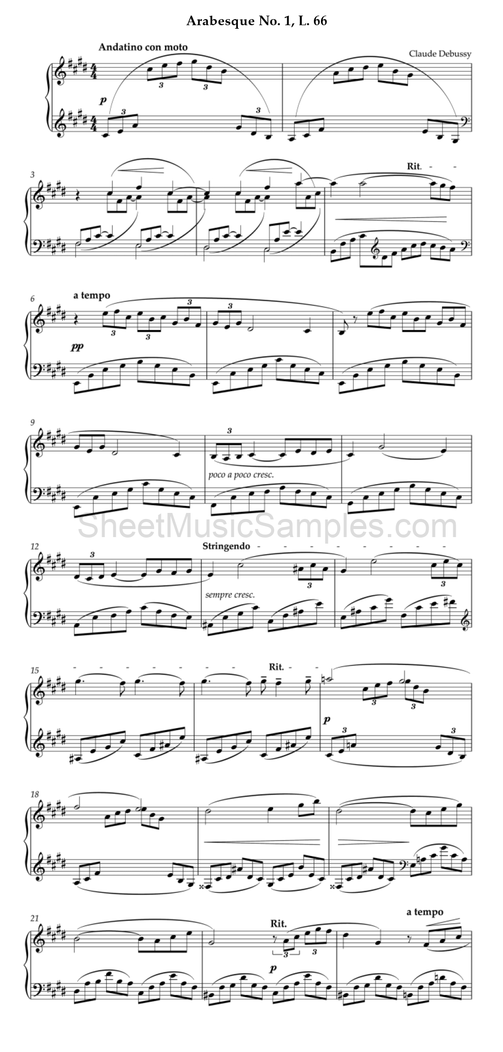 Arabesque No. 1, L. 66