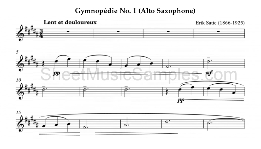 Gymnopédie No. 1 (Alto Saxophone)