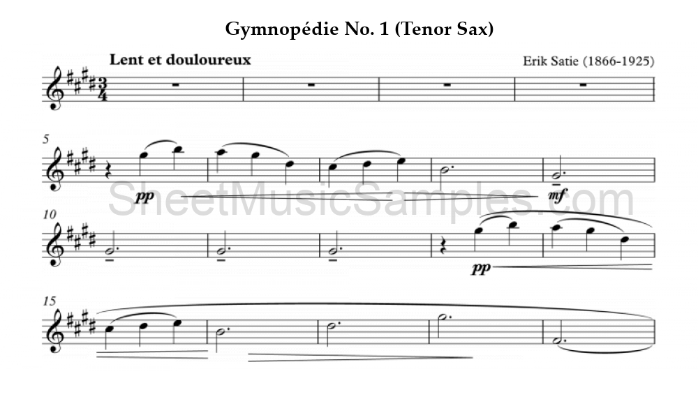 Gymnopédie No. 1 (Tenor Sax)