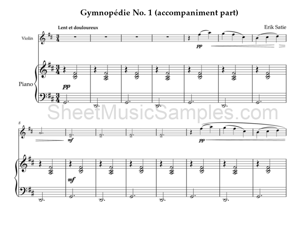 Gymnopédie No. 1 (accompaniment part)