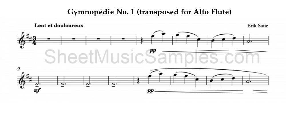 Gymnopédie No. 1 (transposed for Alto Flute)