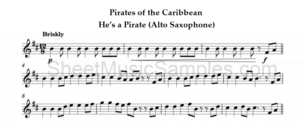 Pirates of the Caribbean - He’s a Pirate (Alto Saxophone)