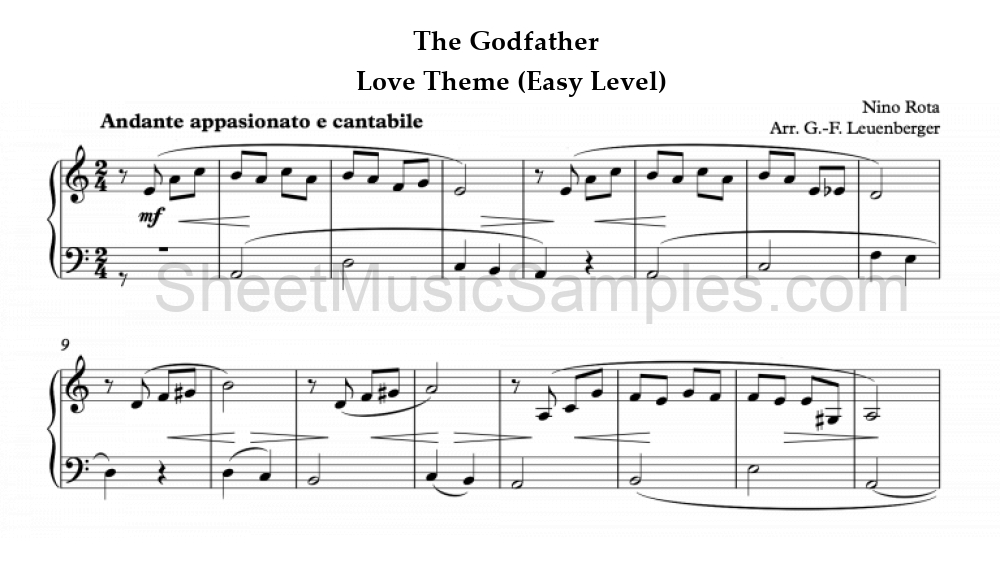 The Godfather - Love Theme (Easy Level)