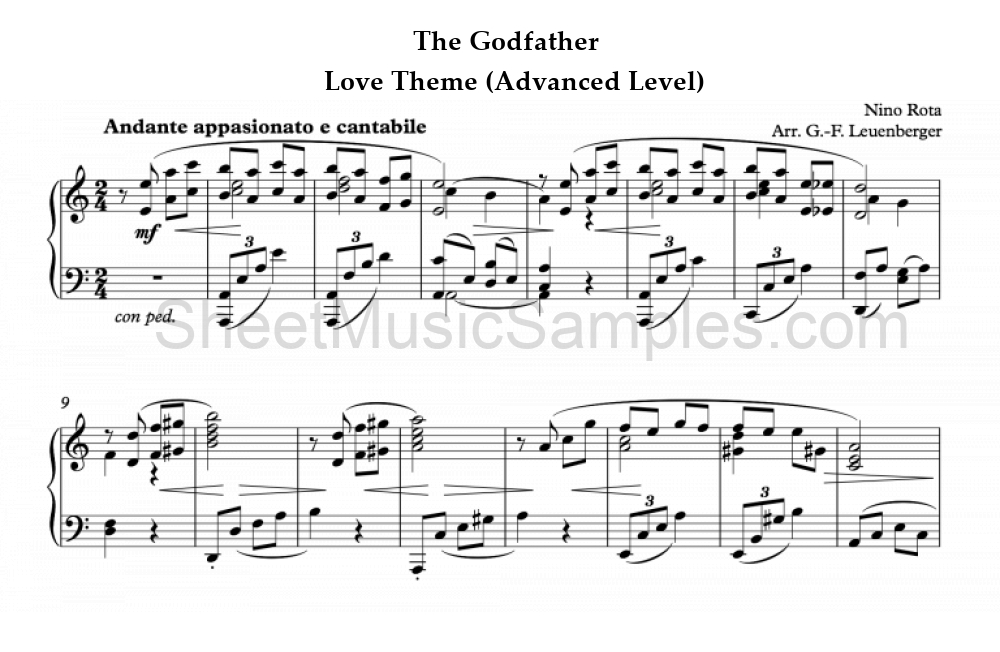 The Godfather - Love Theme (Advanced Level)