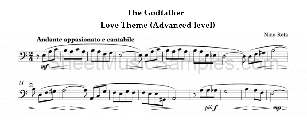 The Godfather - Love Theme (Advanced level)