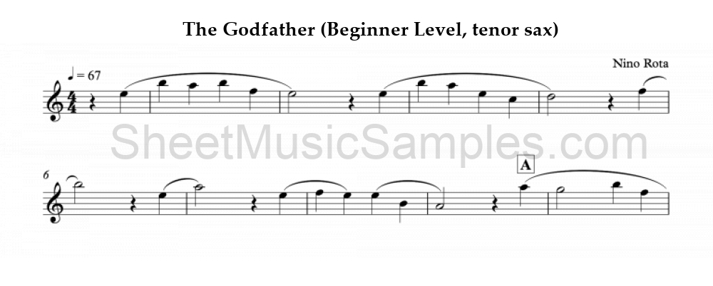 The Godfather (Beginner Level, tenor sax)