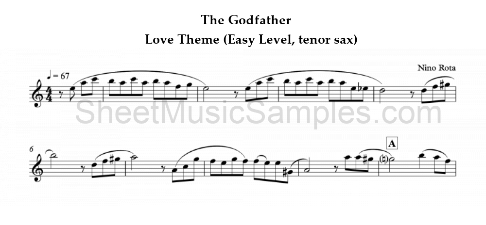 The Godfather - Love Theme (Easy Level, tenor sax)