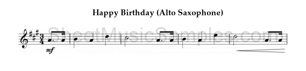 Happy Birthday (Alto Saxophone)