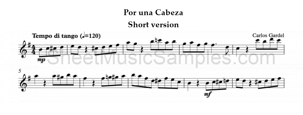 Por una Cabeza - Short version