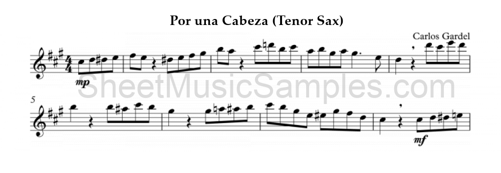 Por una Cabeza (Tenor Sax)