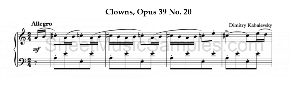 Clowns, Opus 39 No. 20