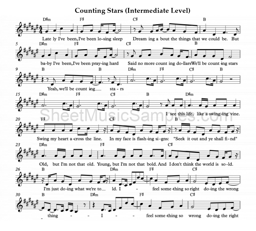 Counting Stars (Intermediate Level)