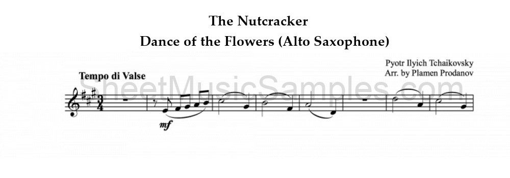 The Nutcracker - Dance of the Flowers (Alto Saxophone)