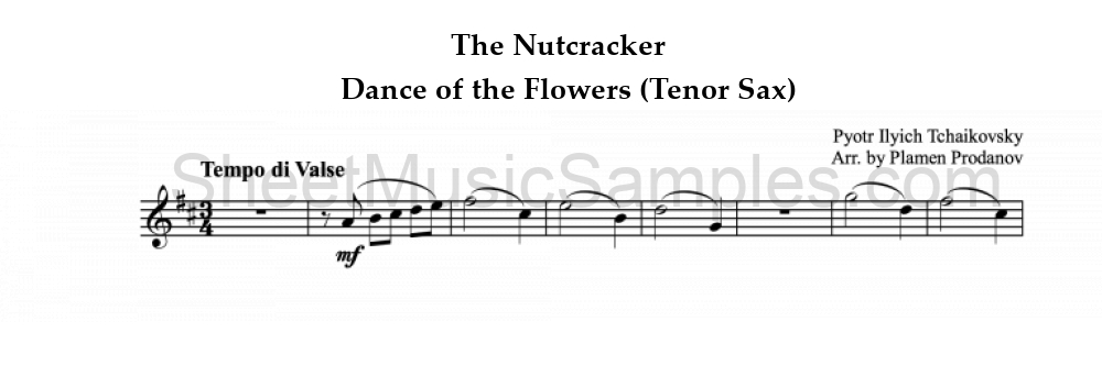 The Nutcracker - Dance of the Flowers (Tenor Sax)