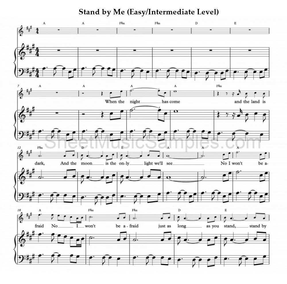 Stand by Me (Easy/Intermediate Level)