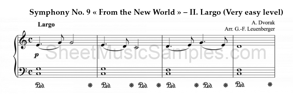 Symphony No. 9 « From the New World » – II. Largo (Very easy level)