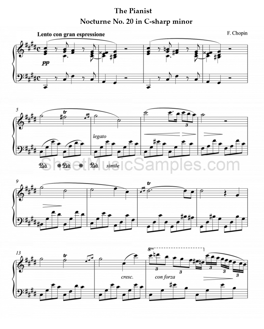 The Pianist - Nocturne No. 20 in C-sharp minor