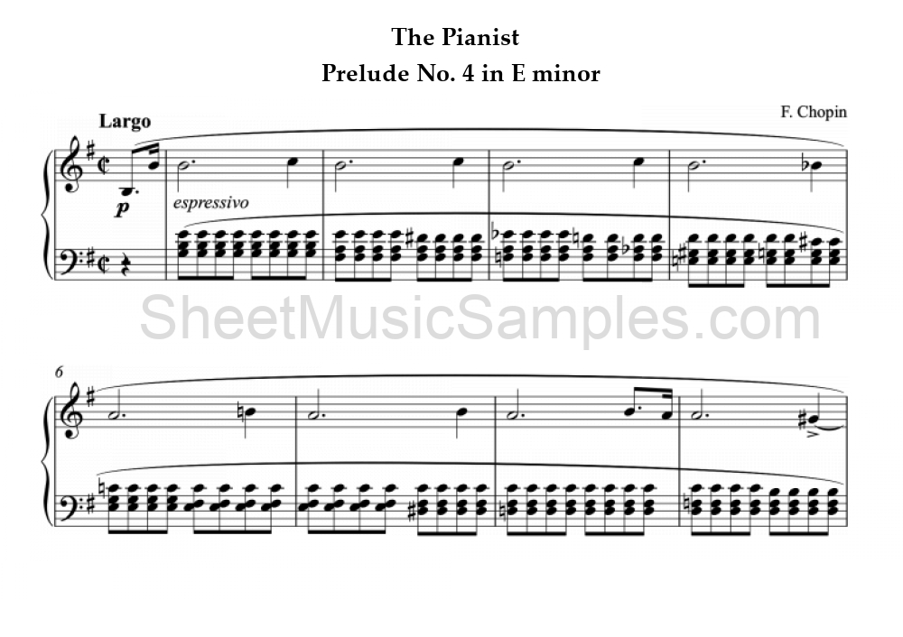 The Pianist - Prelude No. 4 in E minor