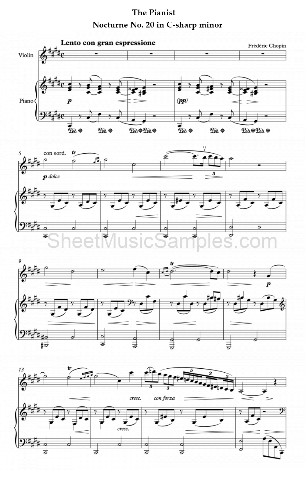 The Pianist - Nocturne No. 20 in C-sharp minor