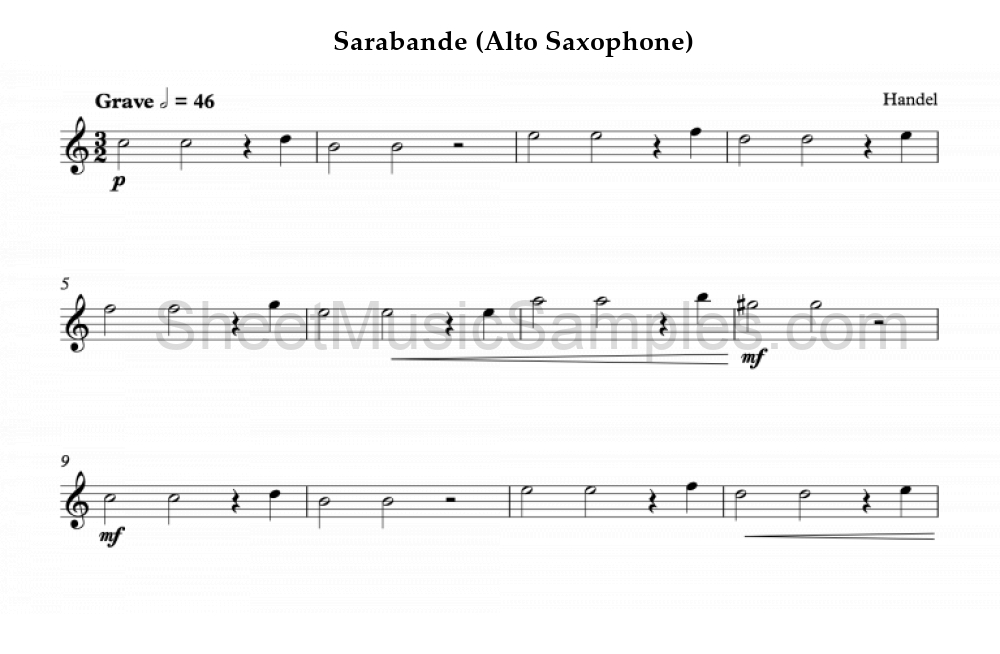 Sarabande (Alto Saxophone)