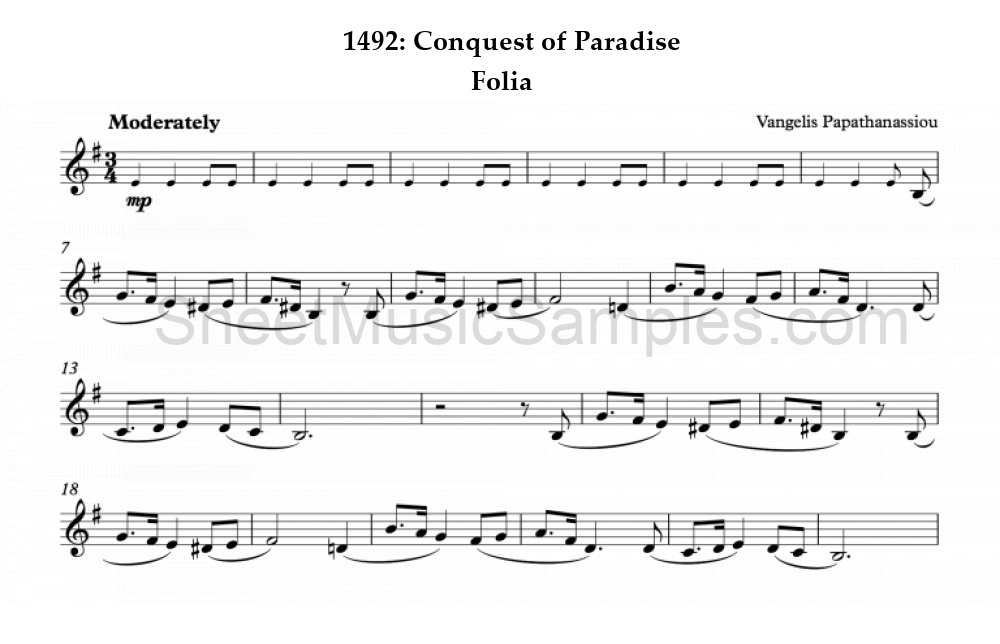 1492: Conquest of Paradise - Folia