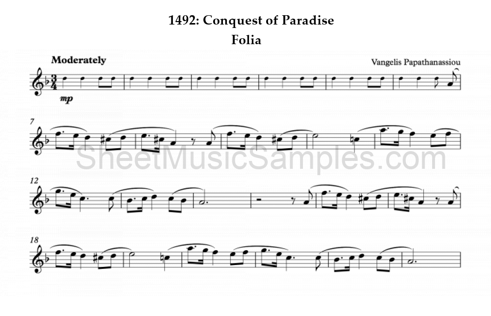 1492: Conquest of Paradise - Folia