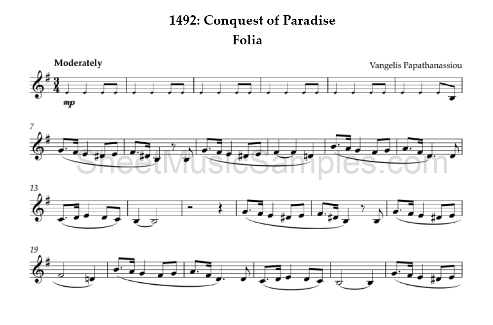 1492: Conquest of Paradise - Folia