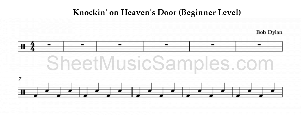 Knockin' on Heaven's Door (Beginner Level)