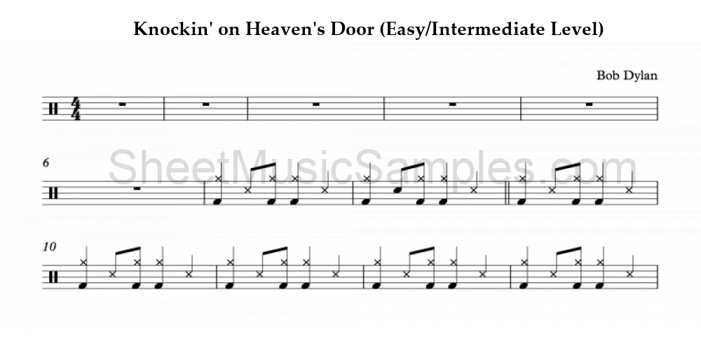 Knockin' on Heaven's Door (Easy/Intermediate Level)