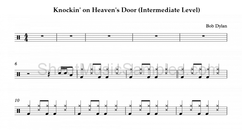 Knockin' on Heaven's Door (Intermediate Level)