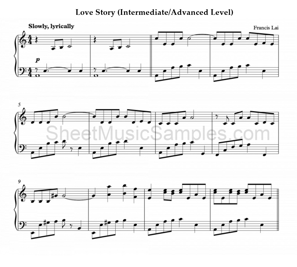 Love Story (Intermediate/Advanced Level)