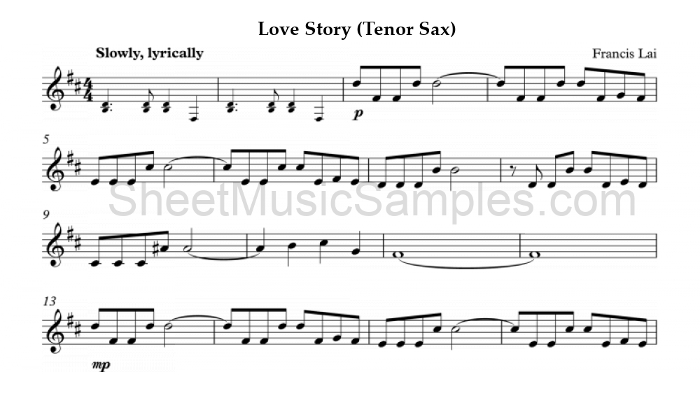 Love Story (Tenor Sax)