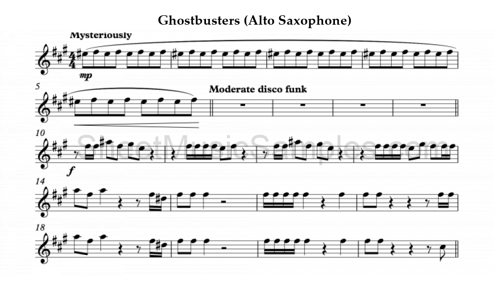 Ghostbusters (Alto Saxophone)