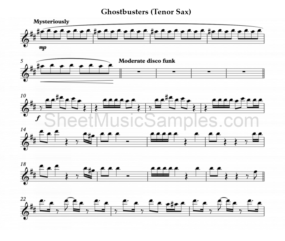 Ghostbusters (Tenor Sax)