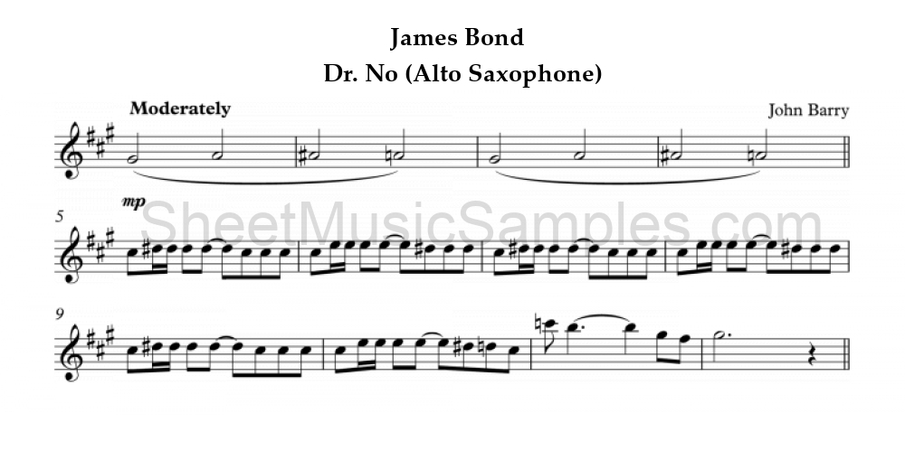 James Bond - Dr. No (Alto Saxophone)