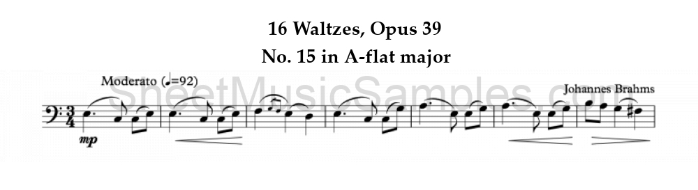 16 Waltzes, Opus 39 - No. 15 in A-flat major