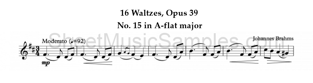 16 Waltzes, Opus 39 - No. 15 in A-flat major