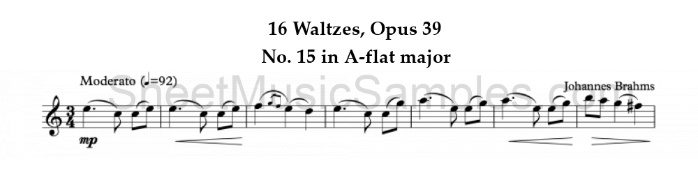 16 Waltzes, Opus 39 - No. 15 in A-flat major