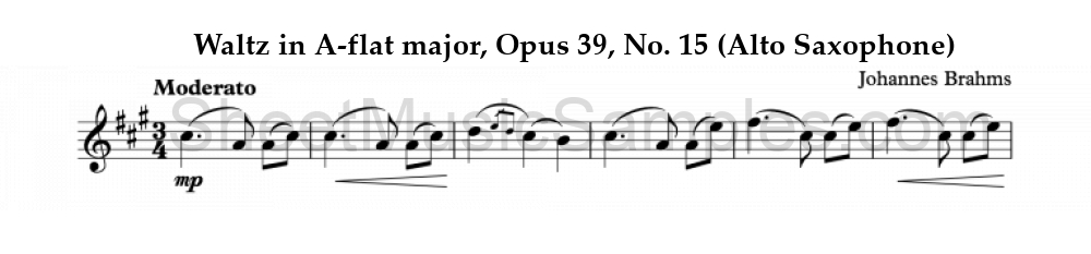 Waltz in A-flat major, Opus 39, No. 15 (Alto Saxophone)