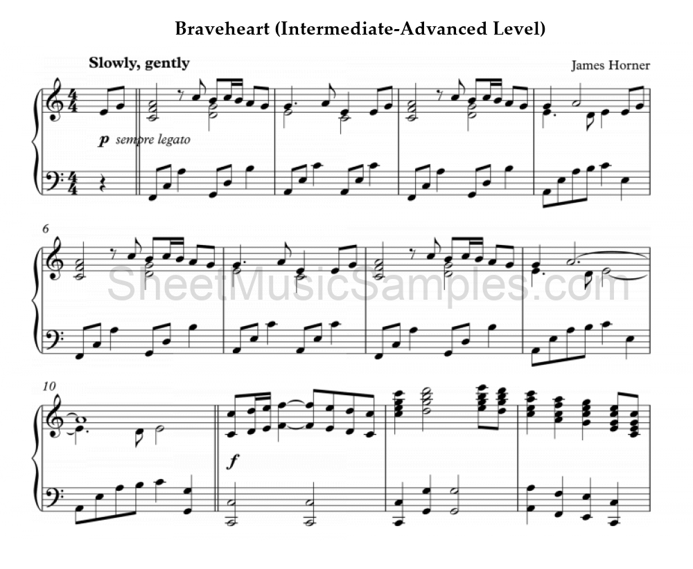 Braveheart (Intermediate-Advanced Level)