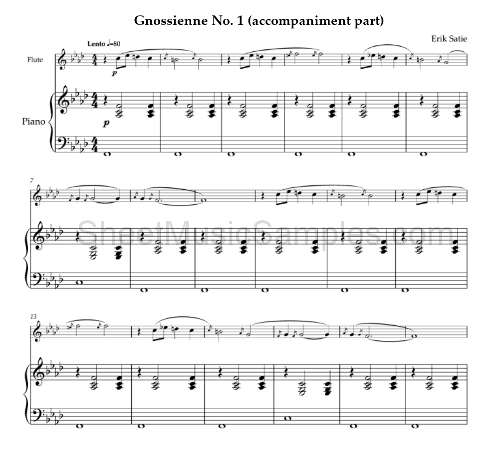 Gnossienne No. 1 (accompaniment part)