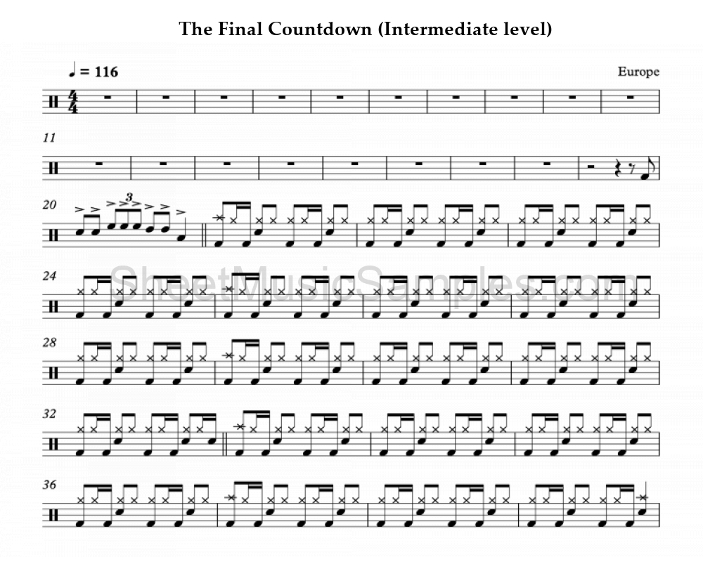 The Final Countdown (Intermediate level)