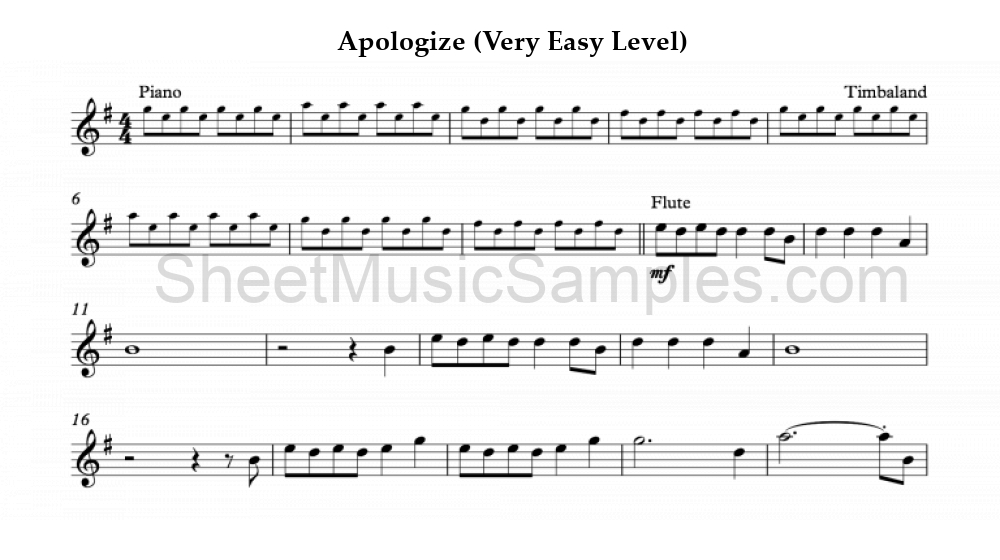 Apologize (Very Easy Level)