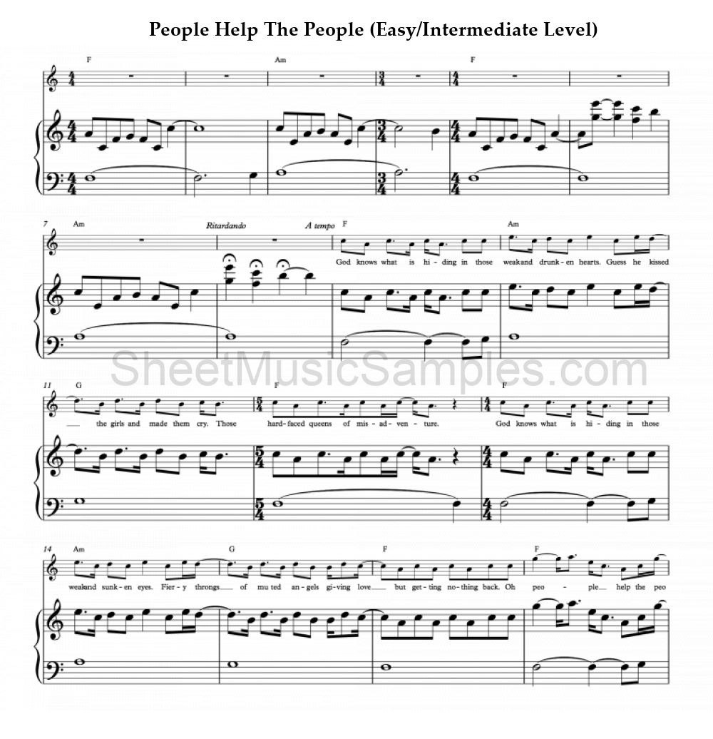 People Help The People (Easy/Intermediate Level)