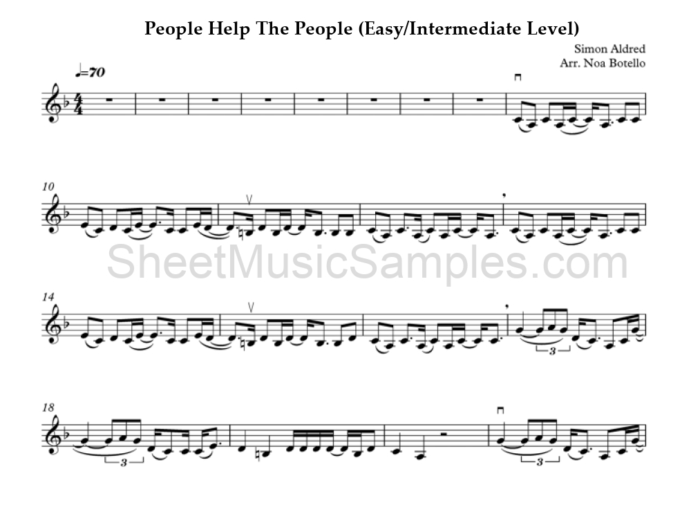 People Help The People (Easy/Intermediate Level)